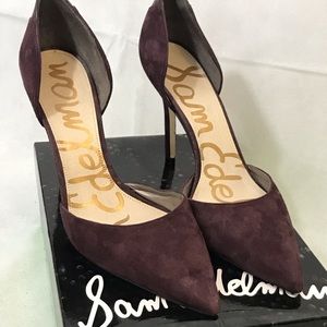 Burgundy Sam Edelman “Delilah” D’Orsay Suede Pump
